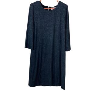 Philosophy Space Dye Midi Dress L Dark Grey Soft Stretch Minimalist Chic